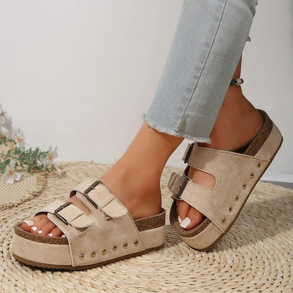 Leona - Sandalen mit doppeltem Riemen und Schnalle