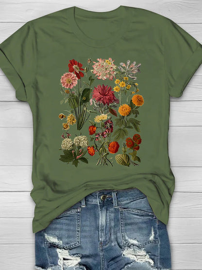 Lorelei - Vintage Blumen Print Damen-T-Shirt