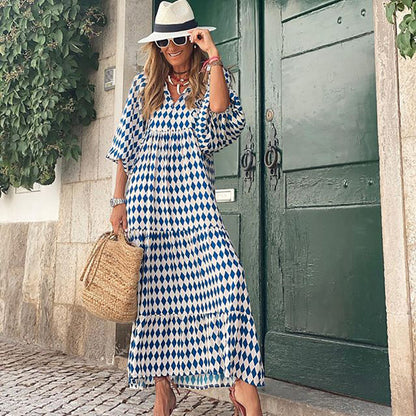 Darlene - Boho Maxikleid mit Puffärmeln