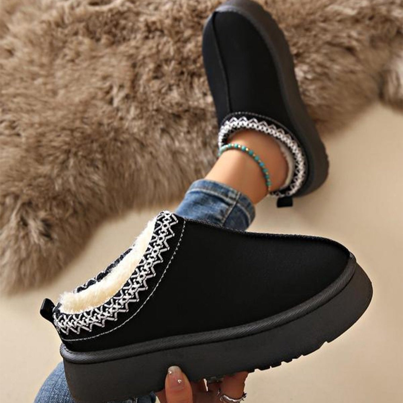 Audrey - Mode Schnee Muffin Chunky Stiefel