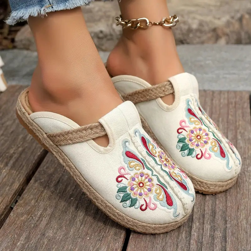 Mabel - Flache Schuhe für Damen mit Blumenmuster