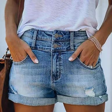 Clio - Zerrissene Denim-Shorts