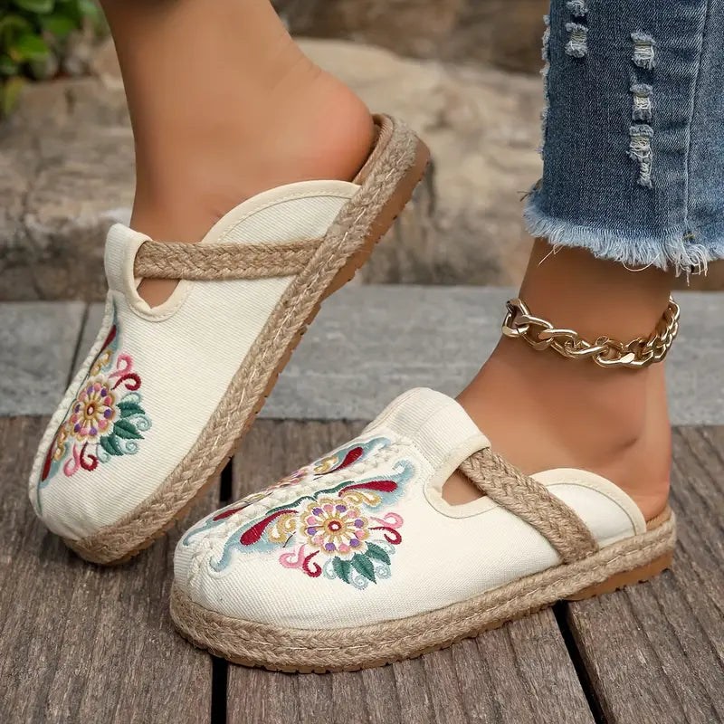 Mabel - Flache Schuhe für Damen mit Blumenmuster