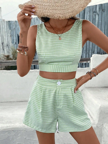 Diana - Zweiteilige Gingham-Outfits für Frauen