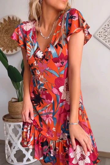 Esther - Geblümtes Kleid mit Rüschen