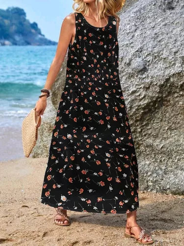 Doris - Bohemian Print Ärmelloses Freizeitkleid