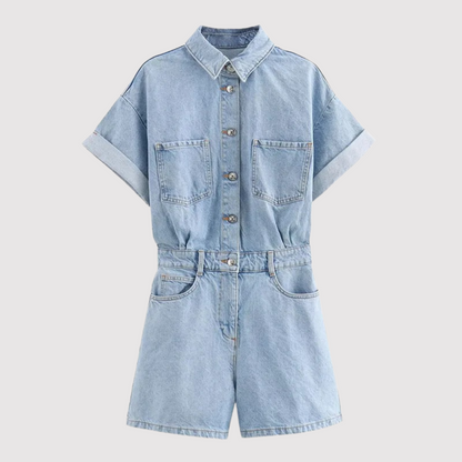 Dixie - Damenmode Denim Kurzer Jumpsuit