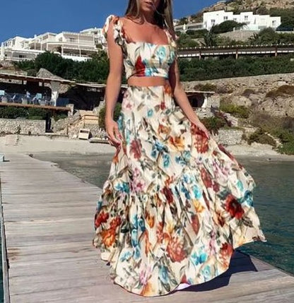 Kiara - Sexy zweiteiliges Sommerkleid mit Boho-Print