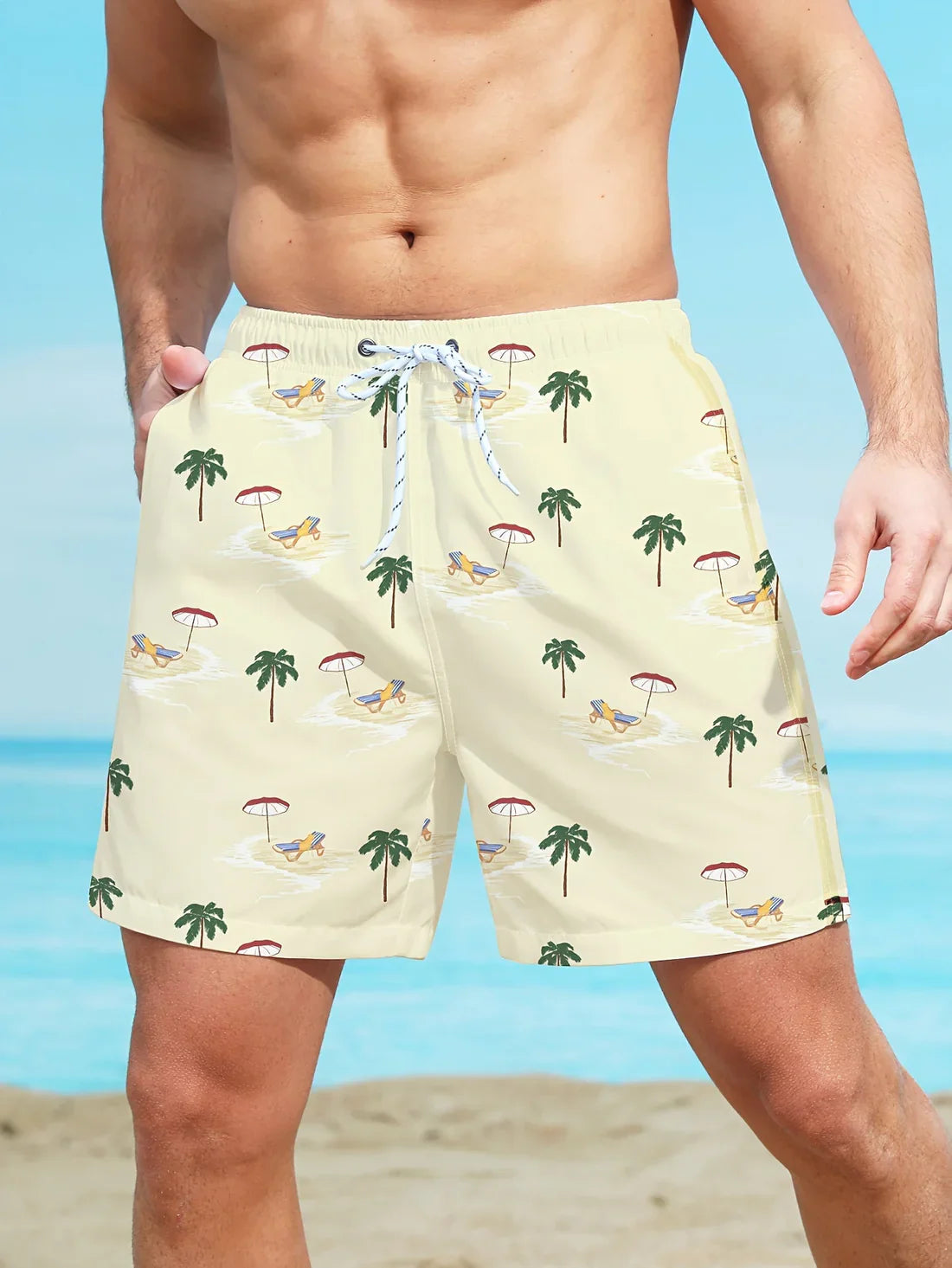 Tom - Strandshorts mit Palmenmuster