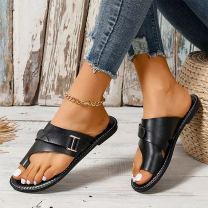 Dorothy - Flache Sandalen aus Leder für Damen