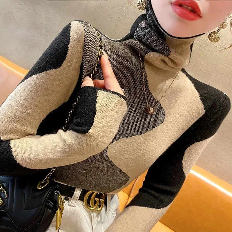 Olive - Eleganter Rollkragenpullover